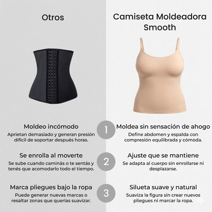 CAMISETA SMOOTH REDUCTORA 2x1 + 3 COLALES DE REGALO